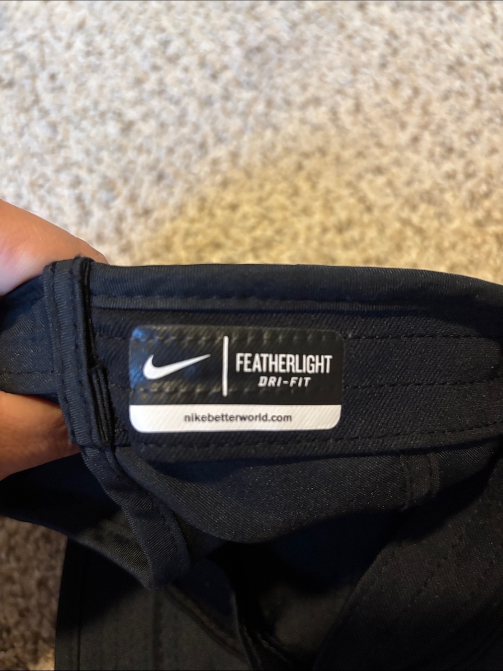 Nike Featherweight Dri-Fit Running Athletic Hat Black One Size Lightweight - Picture 5 of 5
